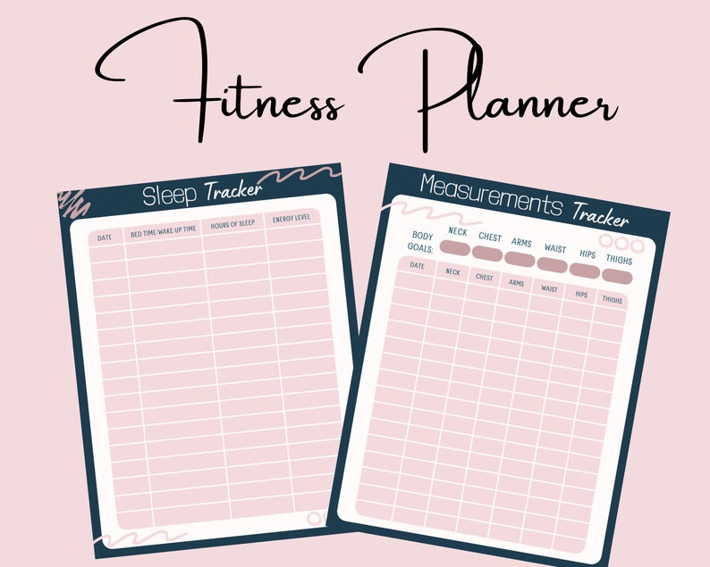 Printable Fitness Journal digital Download Weekly Meal - Etsy