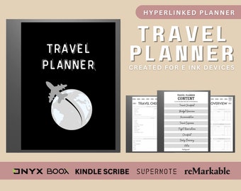 Travel Planner Hyperlinked for Kindle Scribe, reMarkable 2, Onyx Boox, Supernote