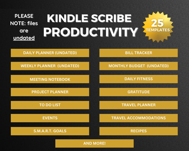 Kindle Scribe 2024 UNDATED Template Bundle and Activity Book Mega