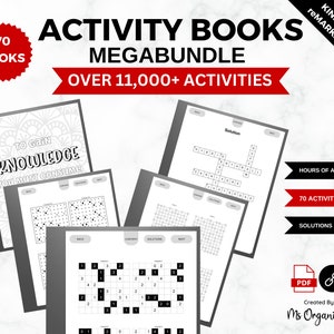 reMarkable 2 & Kindle Scribe Puzzle Games Bundle (OVER 11,000+ Activities) 70 PDFs Books (Sudoku, Wordsearch, Mazes, Crossword And More)