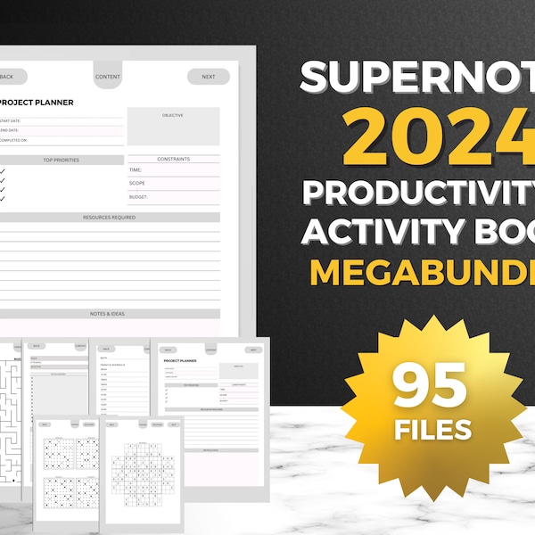 Supernote A5X and A6x Nomad 2024 UNDATED Template Bundle and Activity Book Mega bundle - Weekly Planner, Projects, Meeting wtc