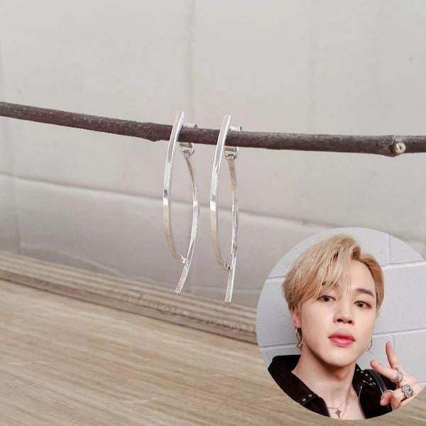 Park Jimin inspired Eclipse earrings from BTS, Grammy Awards model - 925 Silver Earrings - Kpop Idol Jewelry - BTS