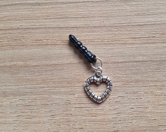 Dustproof Silver Heart, Mobile Keychain, Phone Jack Socket Protection, Tablet, Kawaii Cap, Mobile Accessory