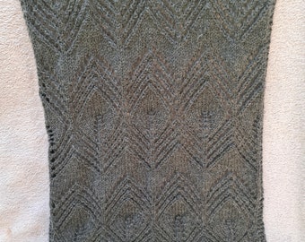 hand knitted leaf pattern scarf