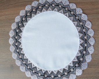Chemin De Table Rectangulaire – Dentelle Aux Fuseaux Brodée Main – Blanc 31x68