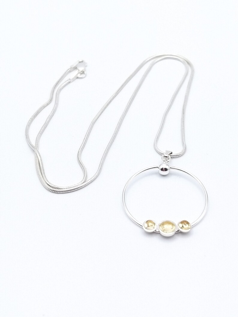 925 silver neck collar and citrine gemstone