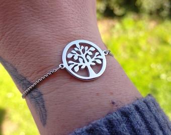 Adjustable tree of life bracelet in silver stainless steel • women's jewelry • Trendy • Gift idea • bracelet jewelry • Boho • Adjustable