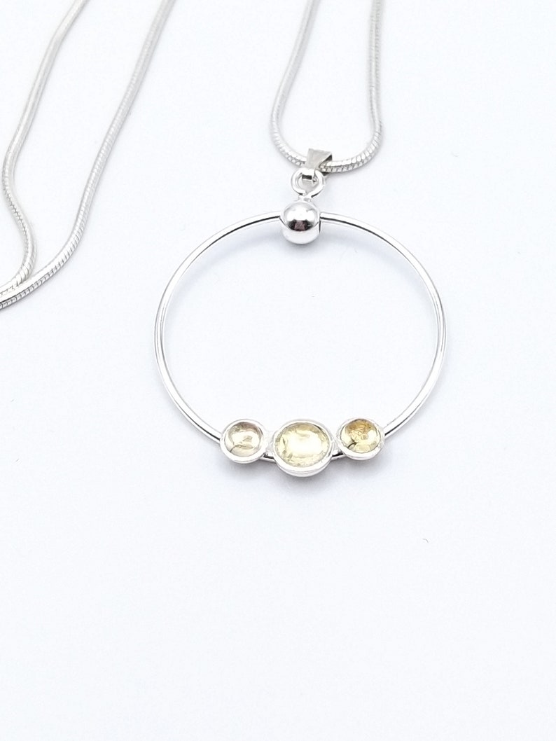 925 silver neck collar and citrine gemstone