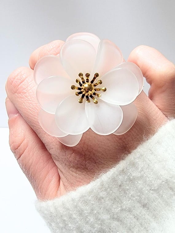 Bague Fleur XXL en Acier Inoxydable Doré France