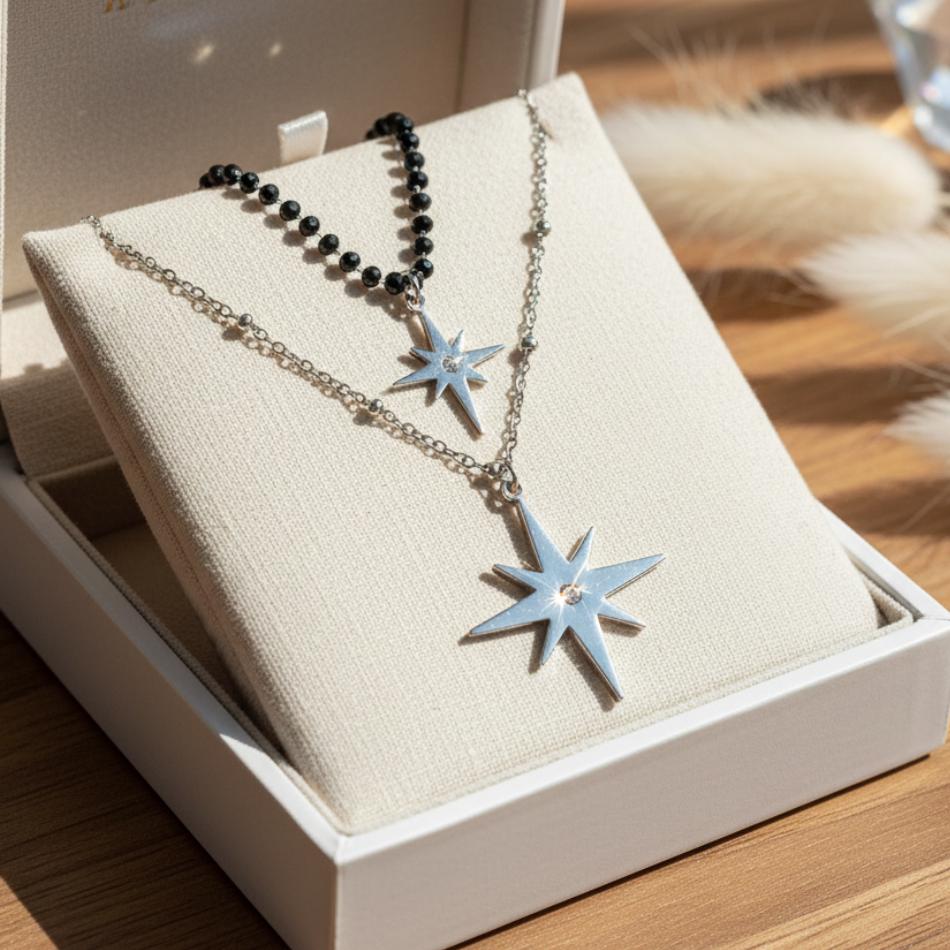 Bijou Main étoile à 6 Branches Avec Strass - Chaîne De Doigt Réglable, Or Ou Argent, Cadeau Femme Fête