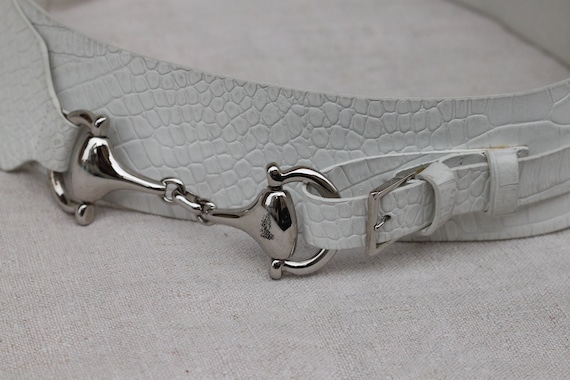 Max Mara Croco-Print Leather Belt
