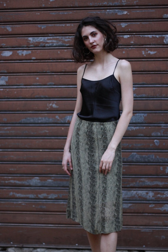 90's Snake Skin Print Skirt / Vintage Skirt / Phy… - image 1