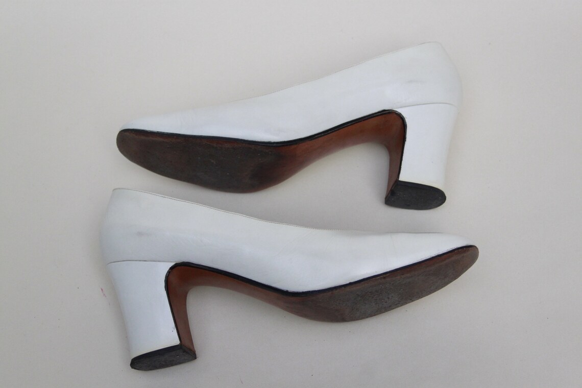 white block heel pumps