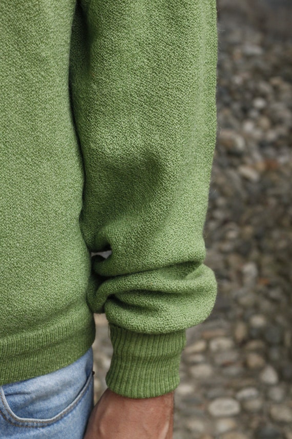 60’s Green Wool Jantzen Jumper / Pea Green / Long… - image 8