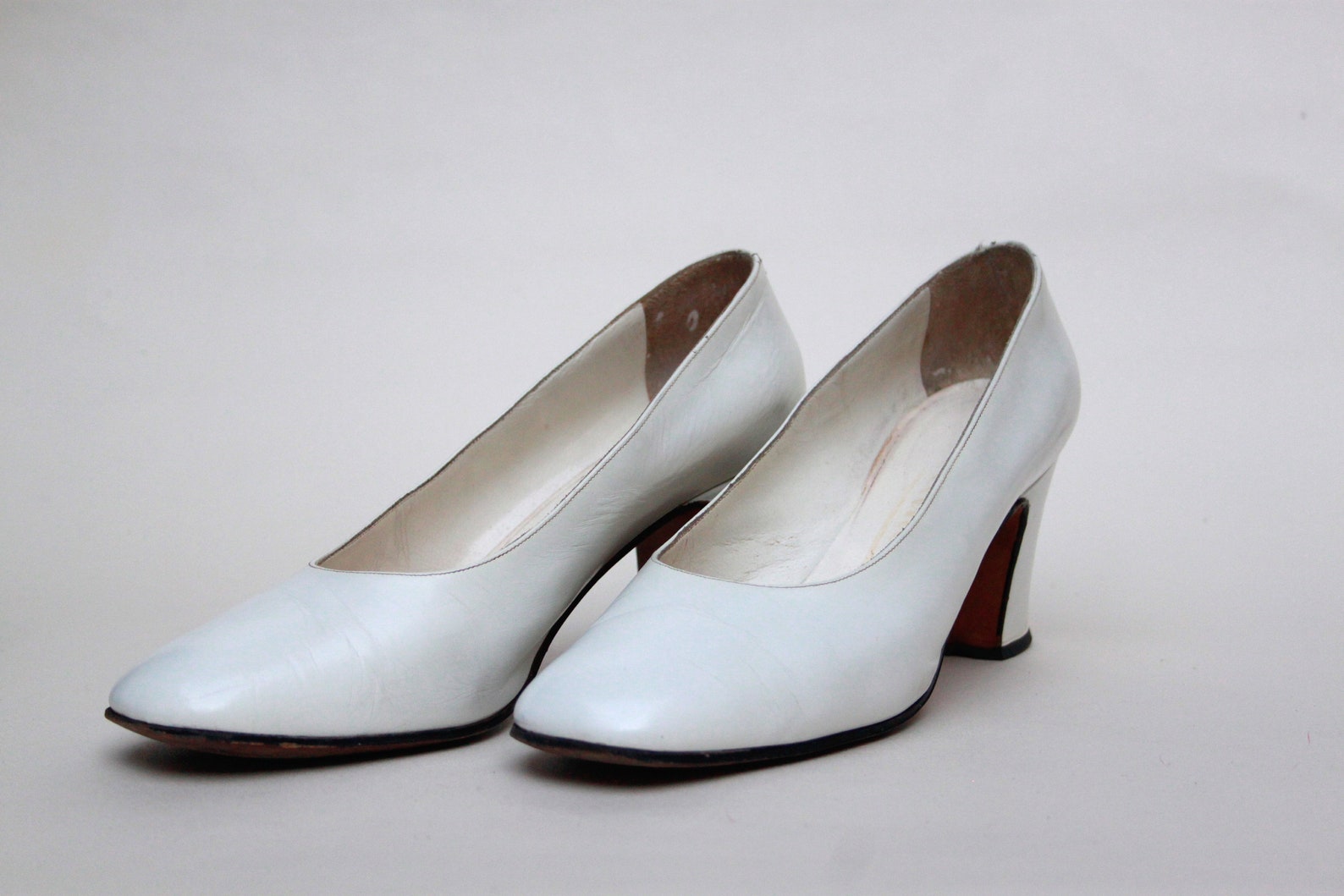 white block heel pumps
