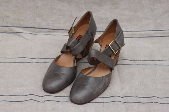 90's Pollini Real Leather Wedges Shoes / Vintage … - image 1