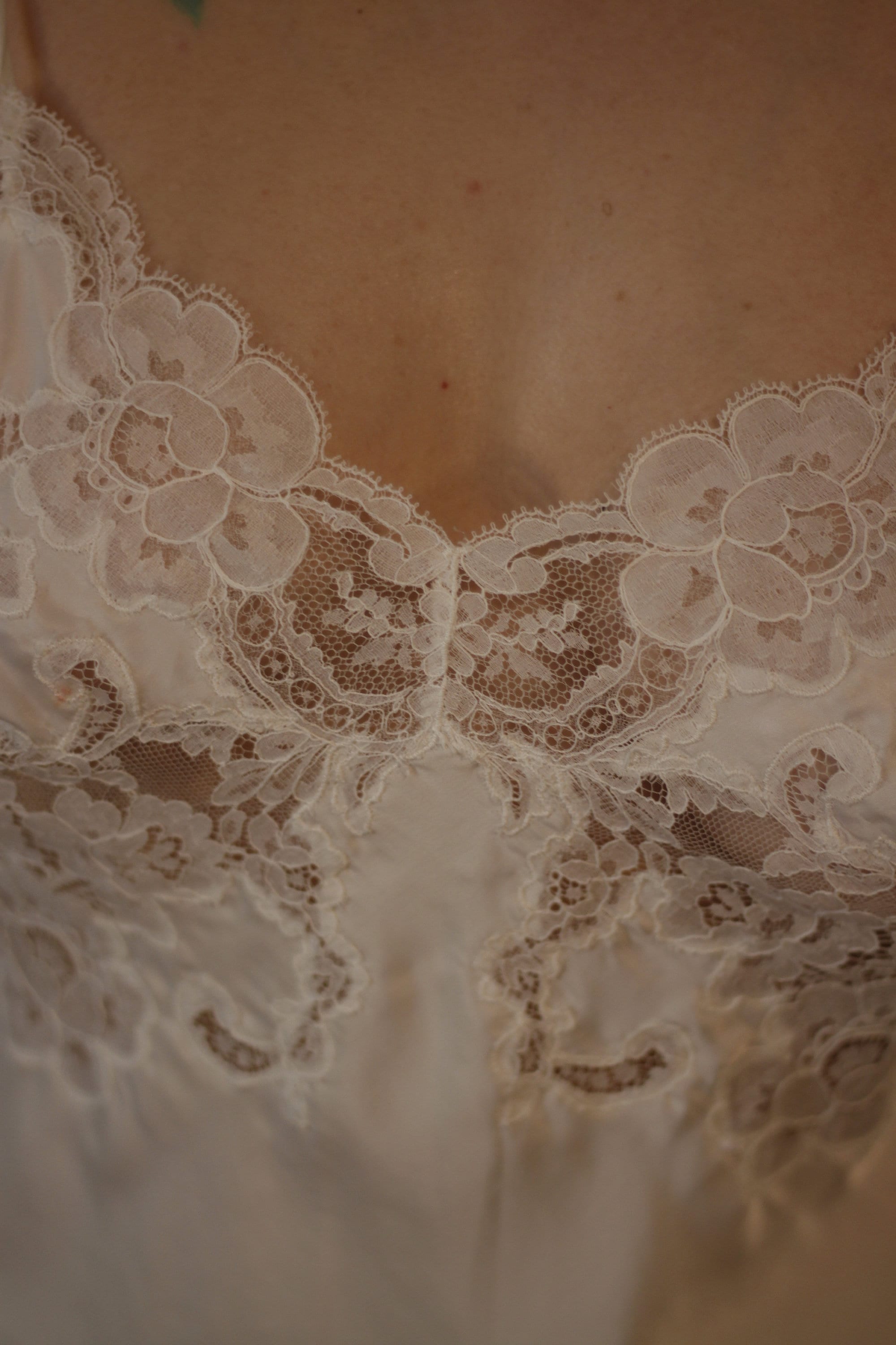 60s Silky White Slip Dress With Lace Details / Vintage Etsy Sweden