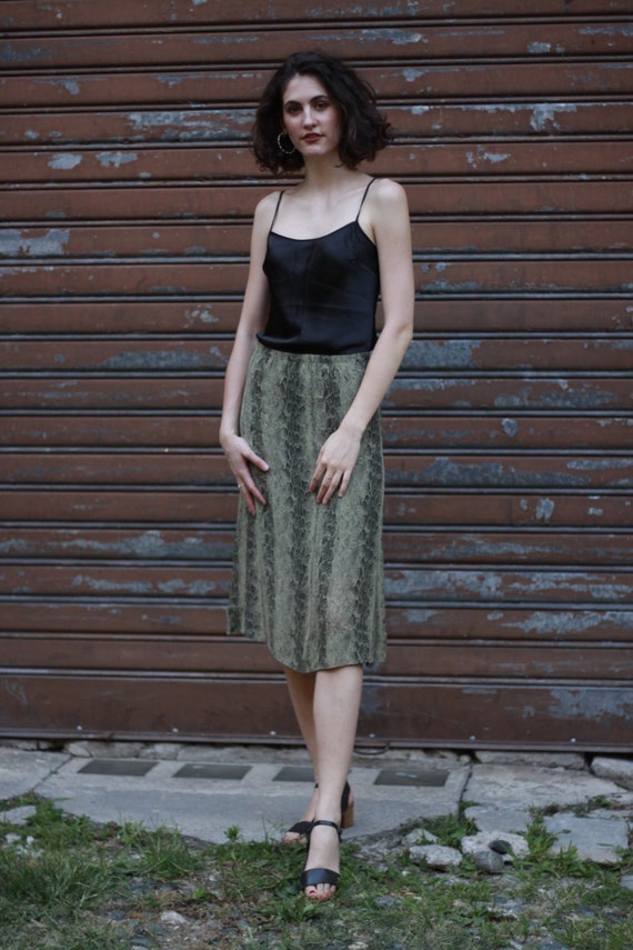 90's Snake Skin Print Skirt / Vintage Skirt / Phy… - image 2