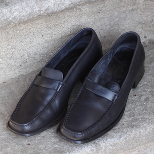 90's Tods Dark Blue Loafers with Small Heel / Vintage shoes / EU 39 1/2 / Made in Italy / Italian Shoes image 4