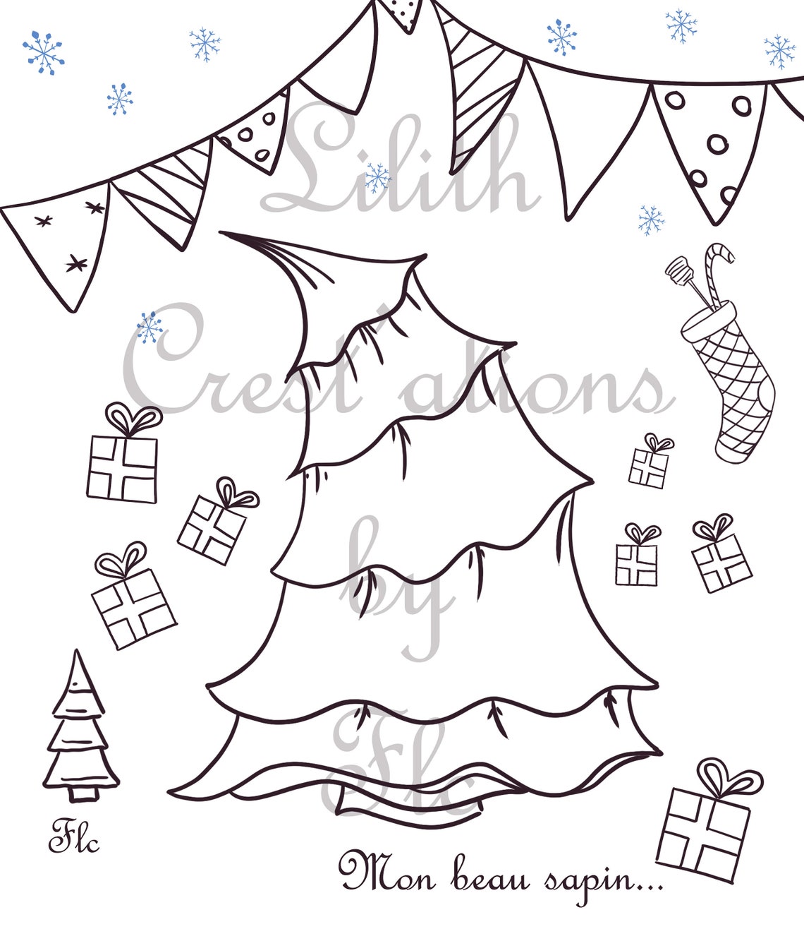 Coloriages Festifs De Noël à Imprimer un Noël - Etsy