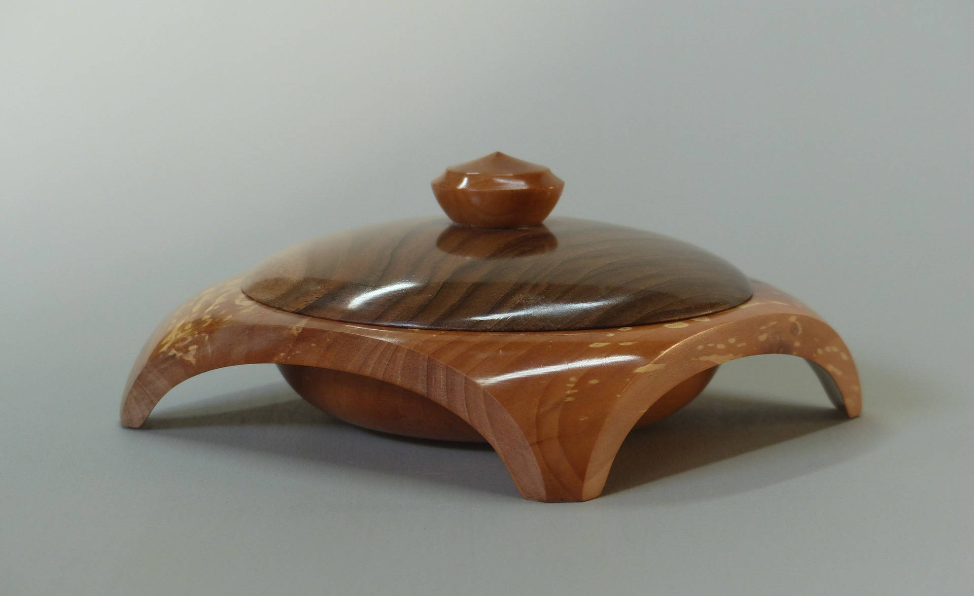 Turned wood jewelry box Etsy