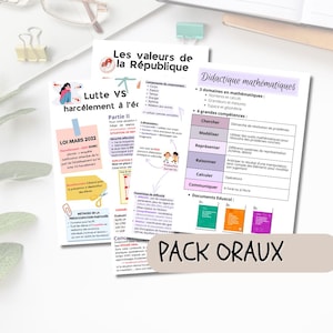 PACK oraux CRPE fiches de TOUTES les notions de mathématiques et de français