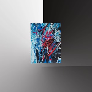 Abstract table Action painting. Modern expressionist art. Canvas 30cmx40cm. Random painting. Contemporary art Goartdeco. Design lounge.