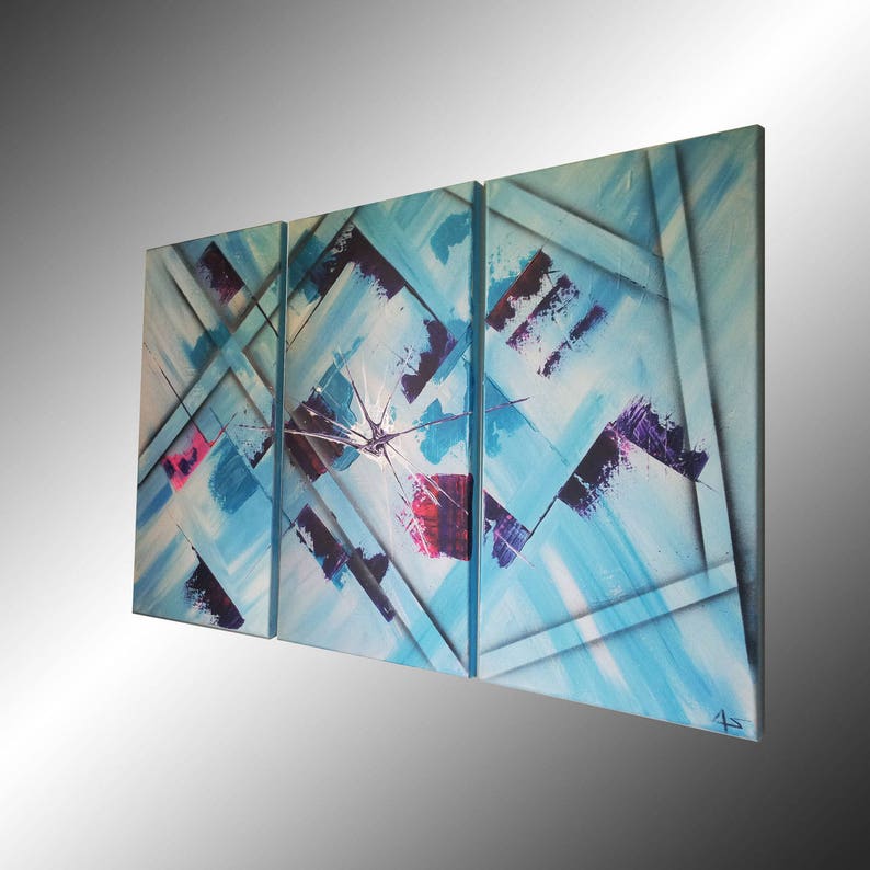 Tableau Art Deco Design Art Contemporain Mural Peinture Etsy