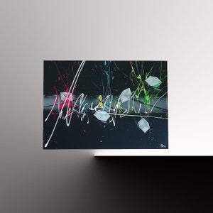 Abstract modern painting with multicolored acrylic. Painting original design effect 3D 70x50cm. Goartdeco. Modern art. Deco design lounge.