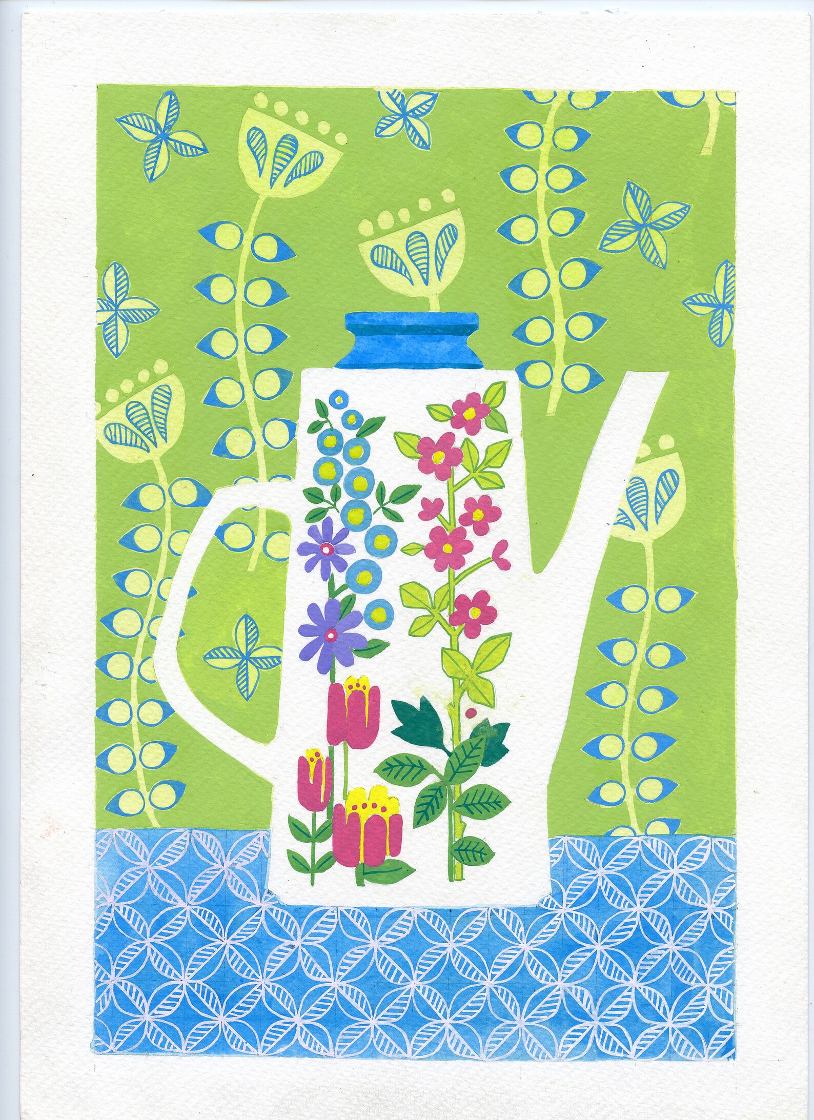 Meakin Coffee Pot Art Print A4 Giclee Art Print Garden Etsy