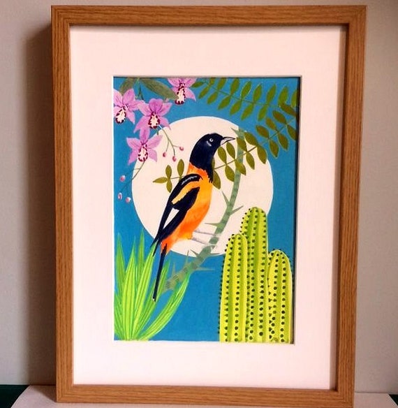 Troupial Bird Art Print - National Bird Art Print - Home