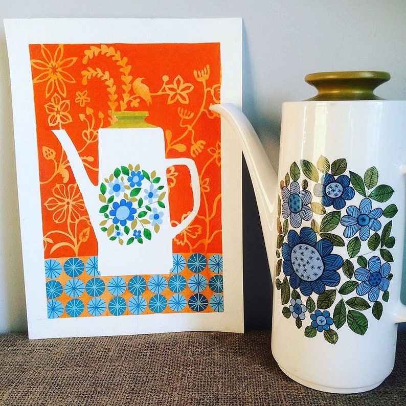 Meakin Coffee Pot Art Print Bistro Art Print Coffee Pot Art Meakin
