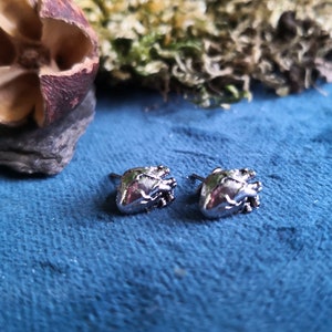 Heart stud earrings anatomy goth gothic curiosity silver