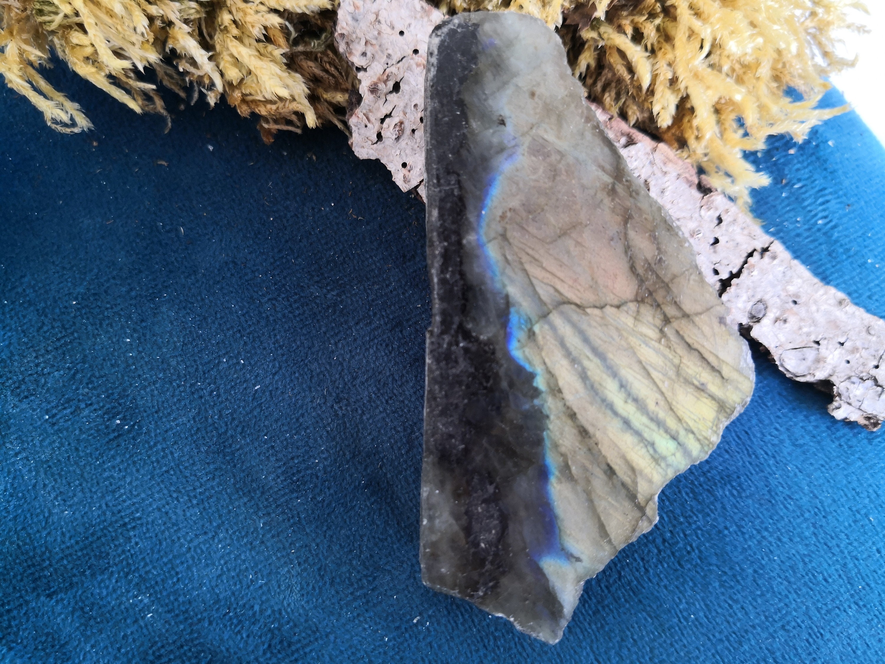 Bloc Labradorite Multicolore Polie Lithothérapie Cristaux Minéraux Collection Cabinet de Curiosité R