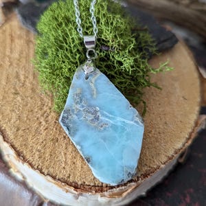 Larimar cabochon pendant necklace 925 sterling silver 1000 larbru25