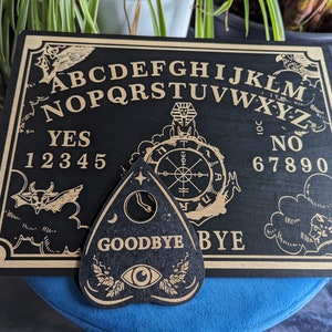 Divination board yes ja black spirit communication natural wood herbalist yes no