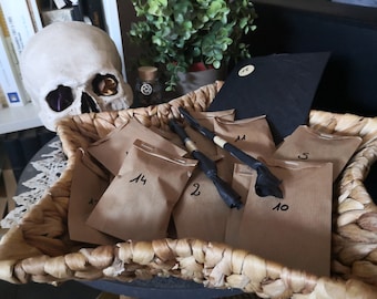 Advent calendar kit box witches plants incense stones candles
