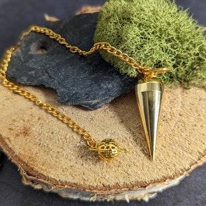 Medium gold metal pendulum divination dowsing