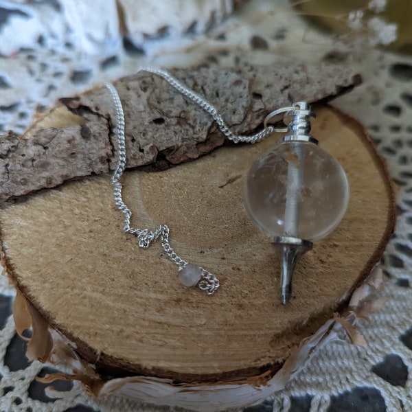 Pendule Sephoroton cristal de roche pierre divination radiesthésie
