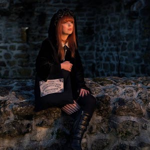 Ouija shopping tote bag, esoteric gothic spirit