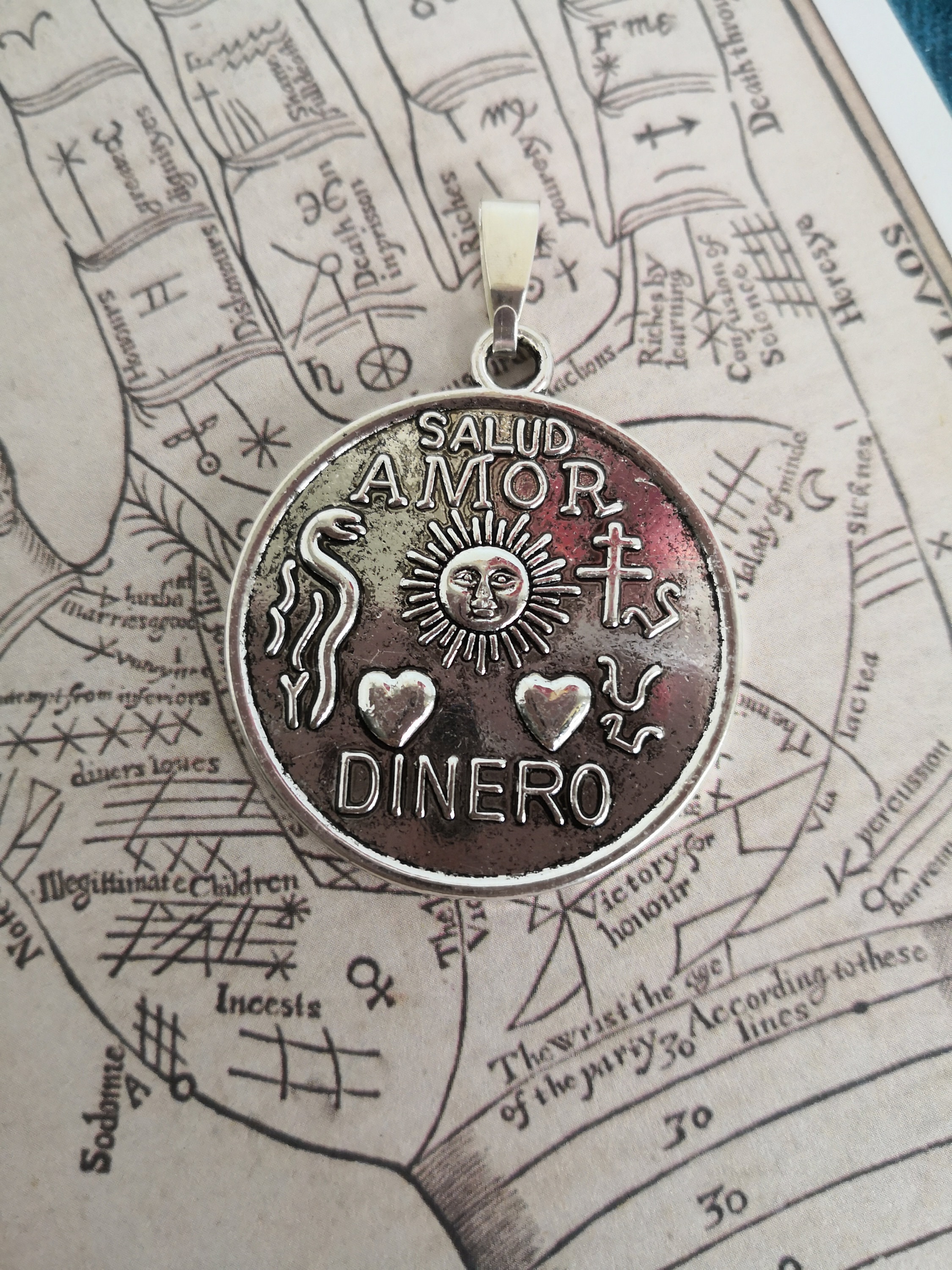 Amulette Talisman Amour Santé Prospérité Tetragrammaton Dieu Santeria Hoodoo