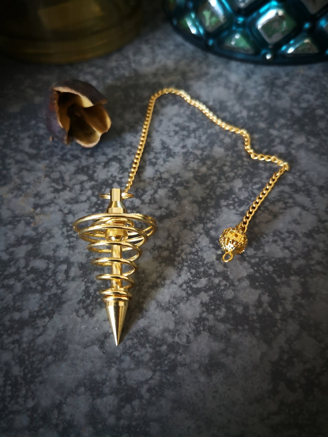 Spiral Pendulum Brass Gold Metal Divination Dowsing - Etsy