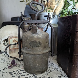 Lampada da minatore, lanterna in acetilene, lampada a gas, lampada a carburo, francese vintage