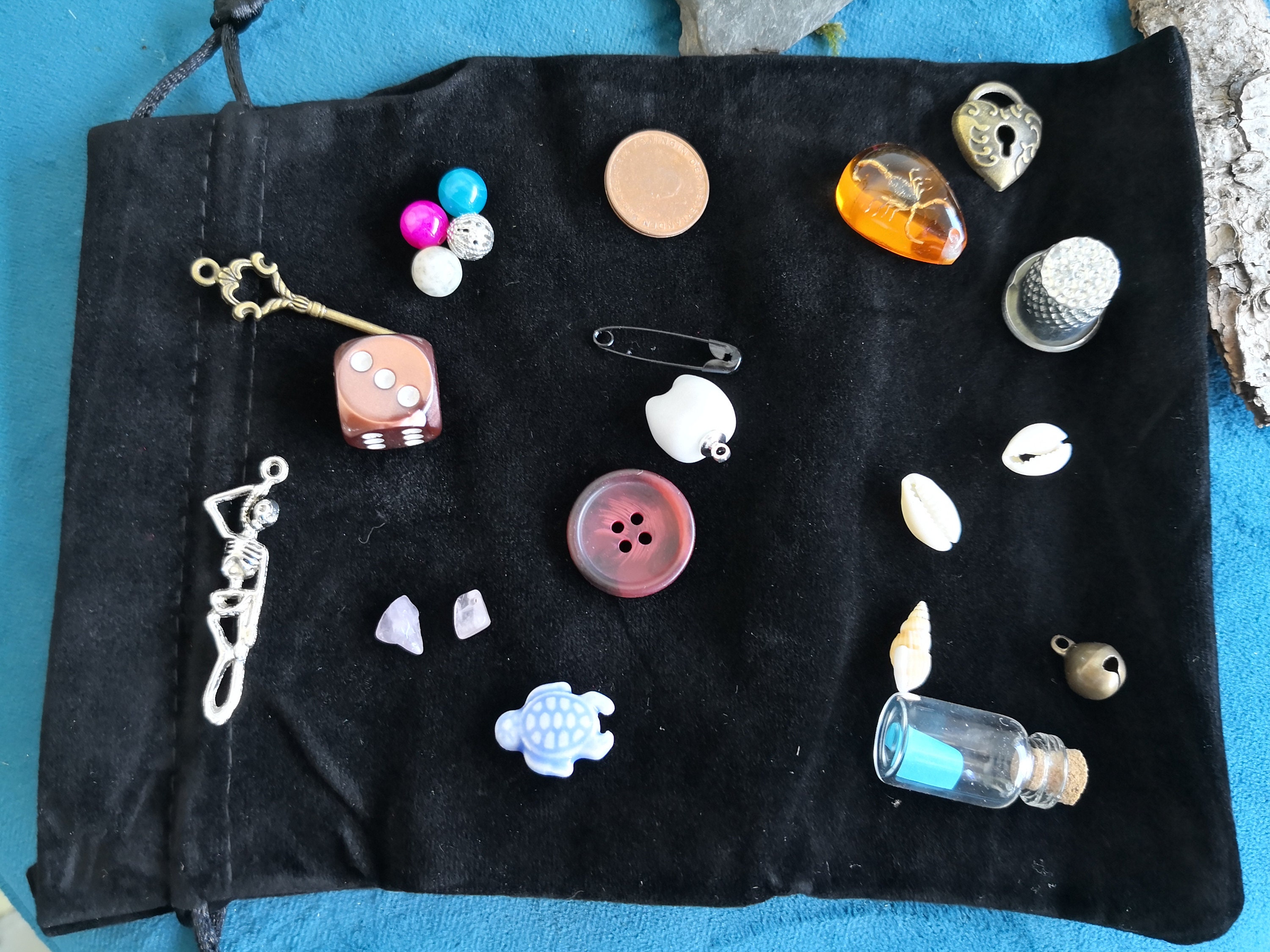 Kit de Divination Lecture avec Les Os et Coquillages La Signification Chaque Objet Mod2