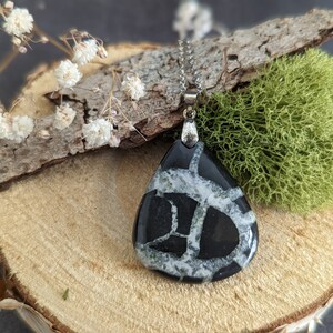Septaria pendant necklace silver 925 1000 sterling ref 2259