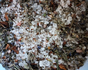 Magical bath salt for energy purification, aura repair, herbs, plants, herbalism, witchcraft.