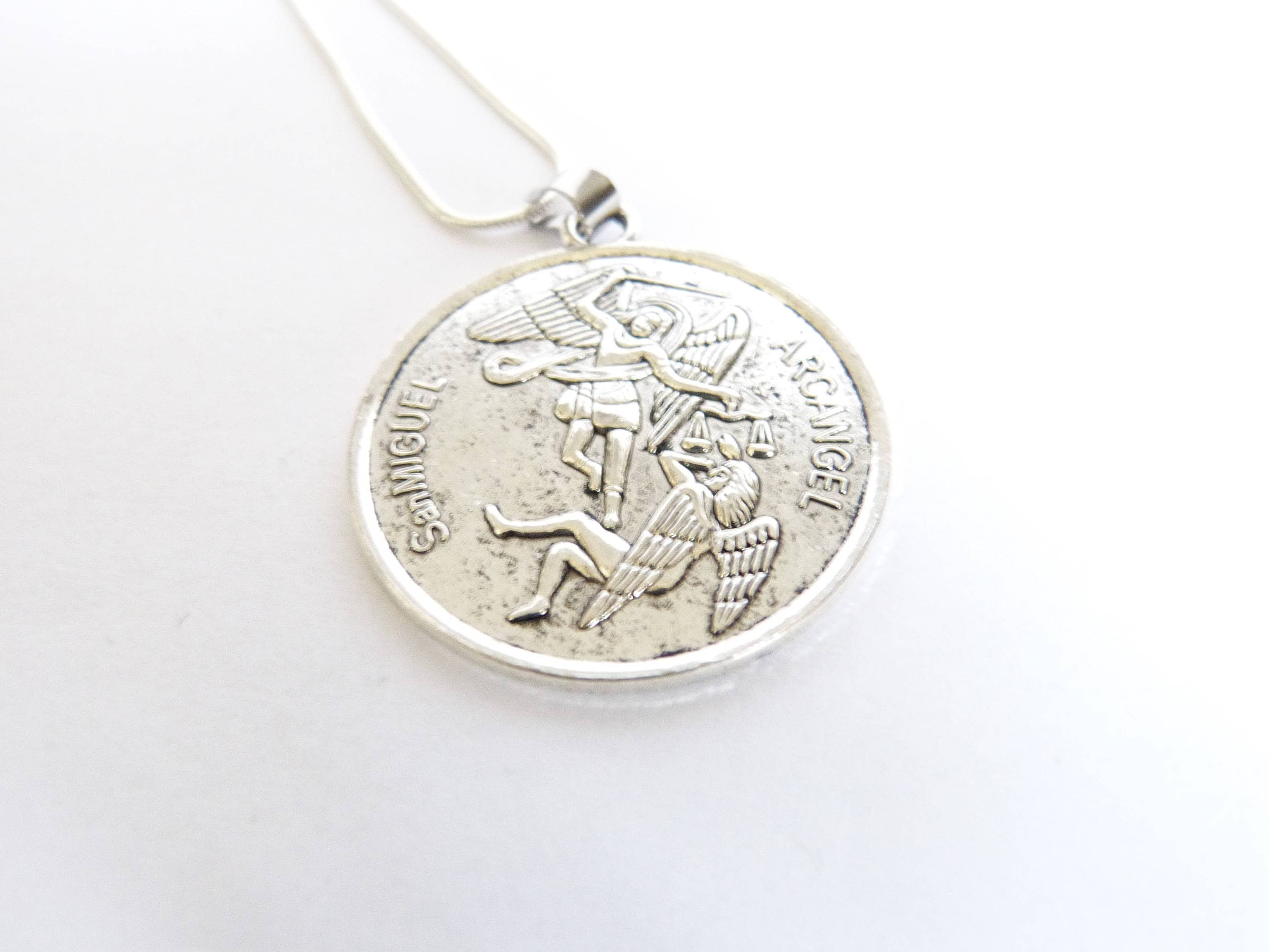 Protection amulet pendant, Saint Michael, Mickael, pentacle, Tetragrammaton, God