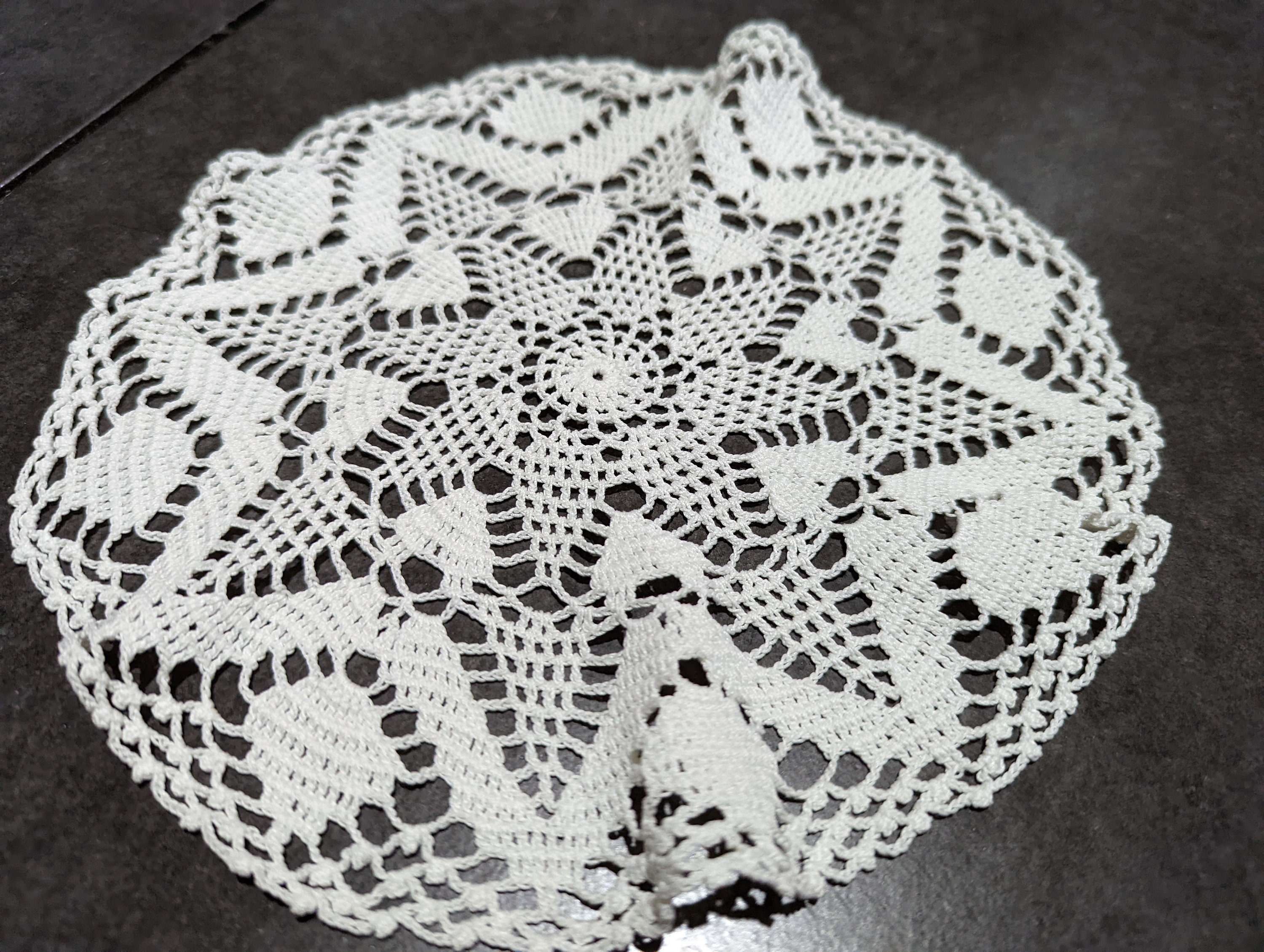 Napperon Ancien Vintage Coton Blanc