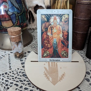 Ondersteuning voor tarotkaart, waarzeggerijondersteuning, spiritueel altaar, esoterisch altaar, helderziendheid, tarot, waarzeggerij