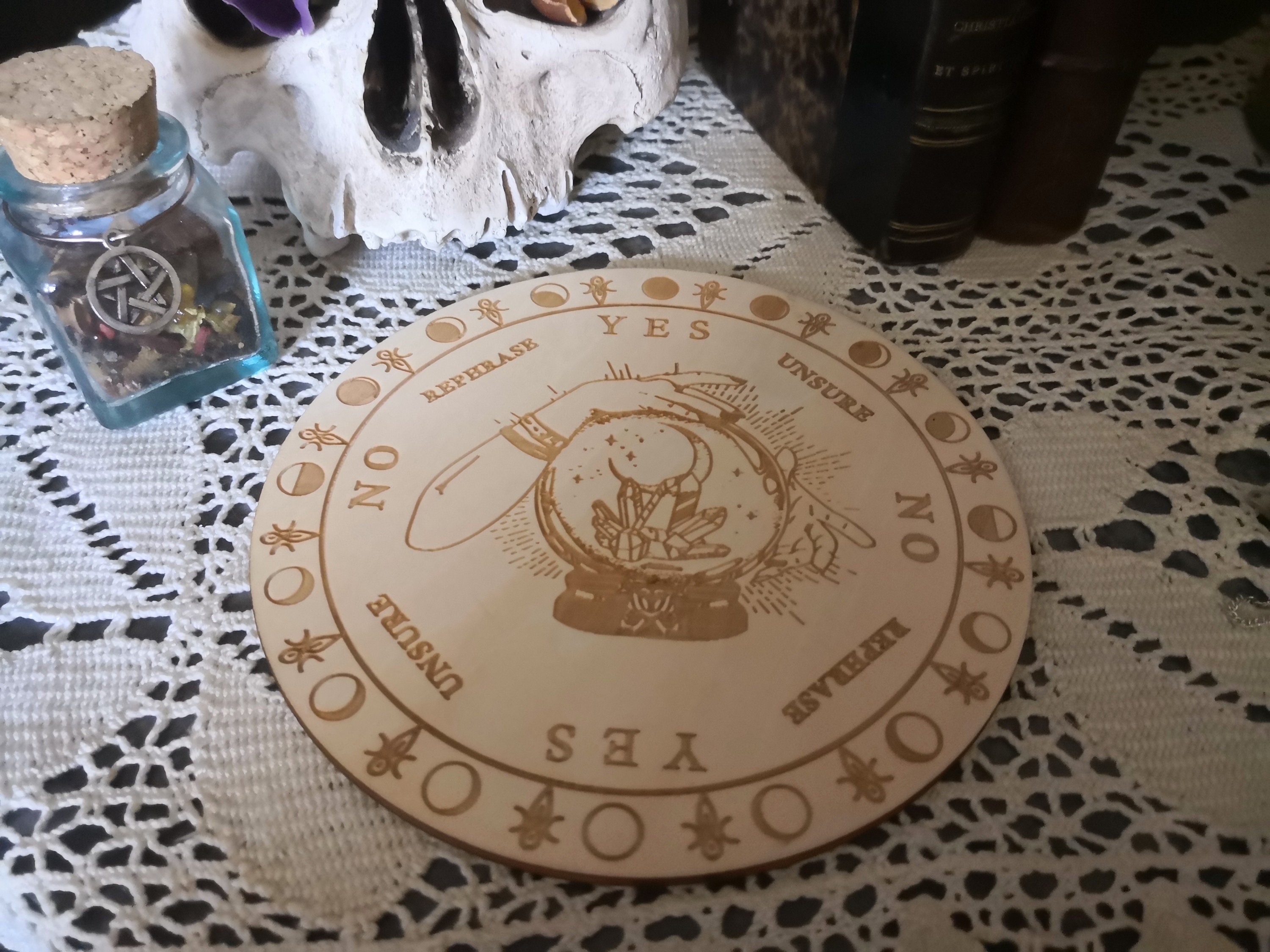 Planche Divinatoire Pendule Radiesthésie Bois Brut Divination